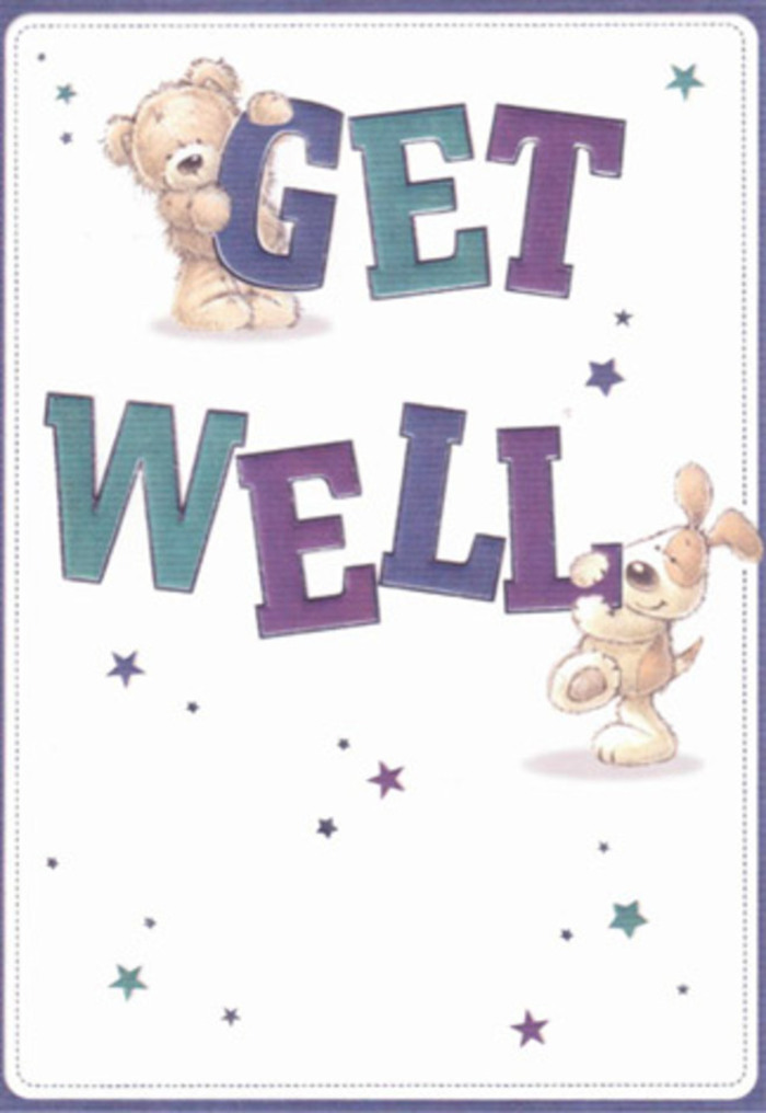 Like a storybook moment unfolding in the heart of Cricklewood, this get well card showcases a bear and puppy whose playful interaction adds buoyancy and hope to their message. The oversized, rich-toned typography in purples and aquas grounds the design, energising the scene with cheerful reassurance. All around, stars seem to dance and linger in the air, reminiscent of fleeting good wishes drifting above the leafy gardens of Cricklewood. The bear's soft texture and the puppy's downy ears create a tactile sensation, evoking the gentle brush of petals and greenery familiar to Flower Delivery Cricklewood's bouquets. The luminous, pristine background emphasises clarity and comfort-key qualities craved by anyone in recovery along nearby Dollis Hill. Each detail is meticulously arranged, much like the carefully selected stems in a hand-tied floral arrangement for same-day delivery across the area. This card radiates a heartfelt positivity, its light and airy style making it a perfect boost for loved ones of any age.